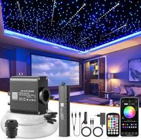 16 W "Meteor Twinkle Starry Sky Car", 550 vnt. x 0,75 mm x 3 m "Starry Sky" šviesolaidžio su krintančiomis žvaigždėmis šviesos rinkinys, RGBW "Bluetooth" programėlė / nuotolinis valdymas, LED šviesolaidžio šviesa automobiliui / luboms