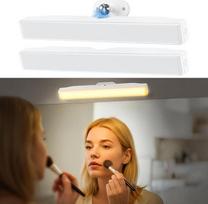 2 x LED tualetinio staliuko apšvietimas, 4000 mAh įkraunama veidrodinė lemputė su reguliuojama spalva ir ryškumu, nuimama 360° pasukama veidrodinė lemputė tualetiniam staliukui, vonios veidrodžiui