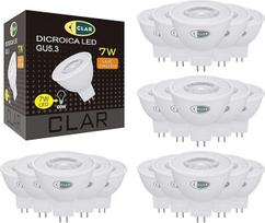 CLAR - GU5.3 LED šiltai balta, LED prožektorius, 12 V, MR16, 7 W, 3000ºK (20 vnt.)