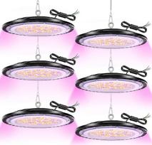LED auginimo lempos, 150 W augalų lempos LED, auginimo šviesos viso spektro augalų lempos su "Daisy Chain" grandine kambariniams augalams, 216 LED augalų šviesos kambariniams augalams, daržovėms, gėlėms (150 W - 6 pakuotės)