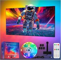LED juosta 16,4 pėdų, pjaunama, su TV foniniu apšvietimu ir ekrano sinchronizavimu, skirta 75-85 colių televizoriui ir kompiuterio monitoriui, muzikos ir žaidimų sinchronizavimui, keičiančiam spalvą apšvietimui