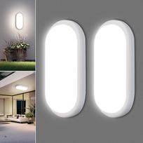 LED sieninis šviestuvas su judesio jutikliu viduje, 2 vnt., 18 W, 1800 lm, rūsio šviestuvas, lubų šviestuvas, sieninis šviestuvas, IP54 lubų šviestuvas, rūsio šviestuvas, drėgnų patalpų šviestuvas luboms, rūsio prieškambario, laiptų, garažo šviestuvas