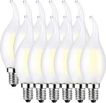 MENTA 6 W E14 LED žvakių lemputė, matinio stiklo, antikvarinė lemputė, 600 lm, pakeičia 60 W, šaltai balta, 6500 K, kaitrinė lemputė, klasikinė žvakės forma, liepsna, nestabdoma, pakuotė 12 vnt.