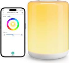 meross WLAN LED naktinė lempa su jutikliniu apšvietimu, veikia su "Apple HomeKit", RGBWW išmanioji naktinė lempa su laikmačiu vaikams, WiFi stalinė lempa su kabeliu, veikia su "Alexa" ir "Google Home