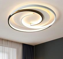 Modernus LED lubų šviestuvas 36 W 50 cm su nuotolinio valdymo pulteliu Geometrija, apvalus, juodas, baltas, pritemdomas, montuojamas gyvenamajame kambaryje, miegamajame, virtuvėje