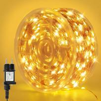 Pasakų žibintai, pagaminti iš varinės vielos, 100 m, 1000 LED, šiltos baltos spalvos pasakų žibintai, vidaus su kištuku ir atminties funkcija, vandeniui atsparūs pasakų žibintai, vieliniai, maitinami lauke, Kalėdoms, vestuvėms