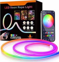 RGB IC neoninių LED juosta 10 m, 5 V USB "Bluetooth" LED šviesos diodų juosta sienai, lauko LED šviesos juostos, programėlės valdymas, sinchroninė muzika su žaidimų kambario dekoracijomis (10 m RGB IC (Bluetooth))