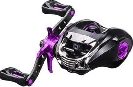 Rollen Baitcasting Rollen Magnetisches Bremssystem Gussrolle Angelrolle 6,3:1 Übersetzung (Farbe: Lila, Größe: Linkshänder)