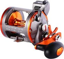Spiningo ritė Žvejybos ritė, skirta jūros ešeriui Grouper 4.1:1/6+1BB, maksimali tempimo jėga 30 kg Traukos ritė Įprastinis vėjo karpių ritė Roller