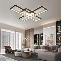 Užtemdomas su nuotolinio valdymo pulteliu LED lubų apšvietimas 3000K-6000K Flush-Mounted Light Juoda baigta liustra gyvenamasis kambarys Valgomasis Miegamasis Virtuvė