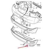 VOLVO C30 galinis dešinysis bamperio atšvaitas Originalus 31283894