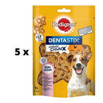 Šunų skanėstai PEDIGREE Dentastix Chewy Chunk Mini, vištienos skonio, 68 g x 5 vnt. pakuotė