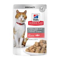 Hill's Science Plan Sterilised Adult Salmon drėgnas maistas sterilizuotoms katėms, 85 g