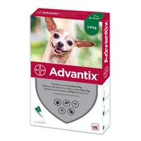 Advantix užlašinamasis tirpalas nuo blusų ir erkių šunims iki 4 kg, 1 vnt.