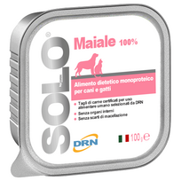 DRN Solo Maiale monoproteininis drėgnas maistas šunims ir katėms su kiauliena, 100 g