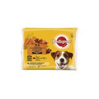 Pedigree drėgnas maistas šunims, rinkinys su jautiena, ėriena ir kalakutiena, 4 x 100 g