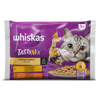 Whiskas Tasty Mix drėgnas maistas katėms, mėsos su daržovėmis rinkinys, 4 x 85 g