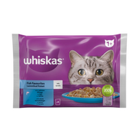 Whiskas Pure Delight drėgnas maistas suaugusioms katėms, lašišos ir tuno rinkinys, 4 x 85 g
