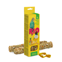 RIO lazdelės su tropiniais vaisiais banguotosioms papūgėlėms ir egzotiniams paukščiams, 2x40g