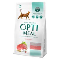 OPTIMEAL™ Visavertis pašaras sterilizuotoms katėms ir kastruotiems katinams - su dideliu kiekiu jautienos ir sorgo žolelėmis, 0,7 kg