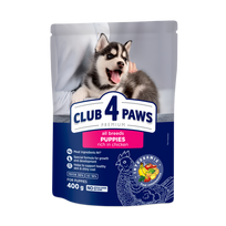 CLUB 4 PAWS Premium Visavertis pašaras visų veislių šuniukams su dideliu vištienos kiekiu, 0,4 kg