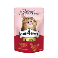 CLUB 4 PAWS Premium Visavertis konservuotas ėdalas suaugusioms katėms su vištiena padaže, 85 g