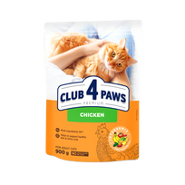 CLUB 4 PAWS Premium Visavertis pašaras suaugusioms katėms su vištiena, 0,9 kg