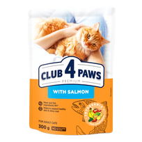 CLUB 4 PAWS Premium Visavertis pašaras suaugusioms katėms su lašiša, 0,3 kg