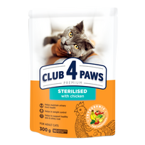 CLUB 4 PAWS Premium Visavertis pašaras suaugusioms sterilizuotoms katėms, 0,3 kg