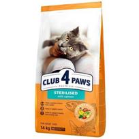 CLUB 4 PAWS Premium Visavertis pašaras suaugusioms sterilizuotoms katėms su lašiša, 14 kg