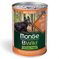 Monge BWILD Dog Mini Adult begrūdis drėgnas maistas mažų veislių šunims su antiena, moliūgu ir cukinija, 400 g