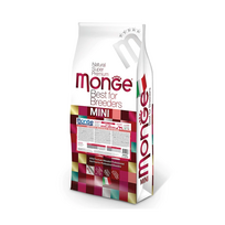 Monge Best For Breeders Dog Natural Superpremium Mini Puppy sausas maistas mažų veislių šunims su lašiša ir ryžiais, 15 kg