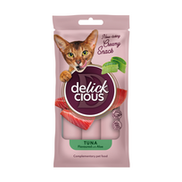 Delickcious kreminiai skanėstai katėms su tunu ir alaviju, 4x15 g
