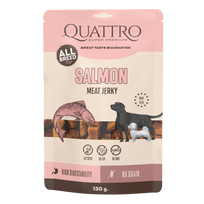 Quattro Jerky Salmon Protein Ba pašaro papildas suaugusiems šunims, 130 g