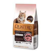 Quattro visavertis sausas pašaras suaugusioms sterilizuotoms katėms su lašiša, 1,5 kg