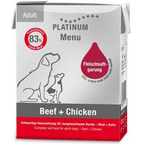 Platinum Menu paštetas šunims su jautiena ir vištiena, 185 g