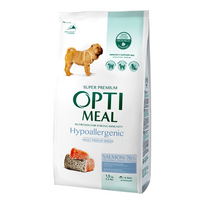 OPTIMEAL™️Hypoallergenic bergrūdis sausas maistas alergiškiems šunims su lašiša, 1,5 kg