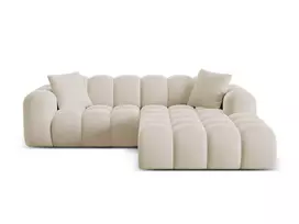 Velvet Right Corner Sofa, "Treno", 3 Seats, 240x184x70 Made in Europe