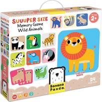 Atminties žaidimas BANANAPANDA Suuuper Size Memory Game Wild Animals 2+