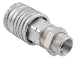 JAG95-0036 Hidraulinė greita jungtis, vožtuvinė (spausk–trauk, PUSH-PULL) – pertvarinis lizdas su išoriniu sriegiu, DN12,5, M22x1,5, 15L, ISO7241-A