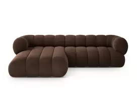 Velvet Left Corner Sofa, "Koge", 5 Seats, 270x165x70 Made in Europe
