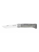 Peilis Opinel Nr.8 Laminated Grey nerūdijančio plieno ašmenimis ir pilka beržo rankena