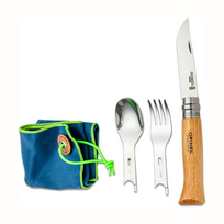 Peilis su šaukšto ir šakutės priedais Opinel Picnic Plus Complete set with N08 knife