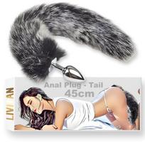 Unisex analinė uodega – stimuliatorius su analiniu kamščiu LIVMAN E-04 abiem lytims, žaismingoms fantazijoms ir vaidmenų žaidimams, 45cm