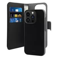PURO Detachable MagSafe 2-in-1 PU Leather Case with Flap and Wallet for iPhone 14 Pro Max - Black