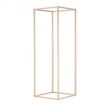 Gėlių stovas, 80x28x28 cm, auksinis, metalinis geometrinis centrinis elementas