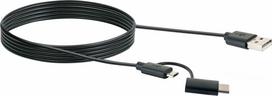 Kabel USB Schwaiger USB-A - microUSB + USB-C 1 m Black (CK3112533) | CK3112533 | 4004005021325