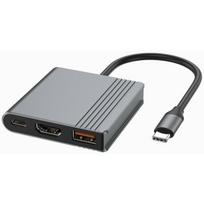 Gembird GEMBIRD Adapter wieloportowy USB typu C 3w1 port USB + HDMI + wideo USB-C kolor szary | A-CM-COMBO3-05 | 8716309137263