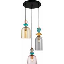 Pakabinamas šviestuvas Italux Italux Namos PND-27092-3A-MC-BRO modernus metalinis su stiklo gaubtu dubenėlio formos 3x40W E27 juodas/multicolor | PND-27092-3A-MC-BRO | 5900644348160