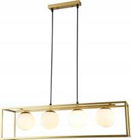 Pakabinamas šviestuvas Italux GTV Avelin OS-AVEL3-40-DEC pakabinamas šviestuvas metalinė narvelio formos su rutulio formos stikliniais gaubtais 4x40W E27 gold/white | OS-AVEL3-40-DEC | 5902801352287